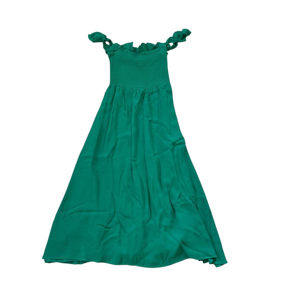 Reformation Siesta Smocked Midi Dress Serpentine Green